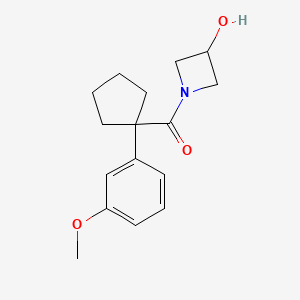 molecular formula C16H21NO3 B7582893 (3-Hydroxyazetidin-1-yl)-[1-(3-methoxyphenyl)cyclopentyl]methanone 