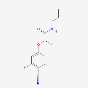 molecular formula C13H15FN2O2 B7582917 2-(4-cyano-3-fluorophenoxy)-N-propylpropanamide 