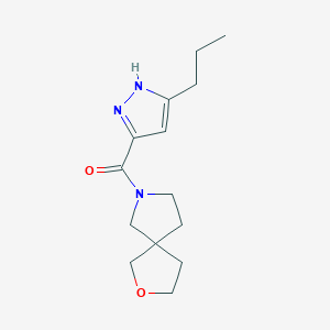 molecular formula C14H21N3O2 B7582987 2-oxa-7-azaspiro[4.4]nonan-7-yl-(5-propyl-1H-pyrazol-3-yl)methanone 