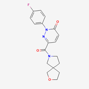 molecular formula C18H18FN3O3 B7582995 2-(4-Fluorophenyl)-6-(2-oxa-7-azaspiro[4.4]nonane-7-carbonyl)pyridazin-3-one 