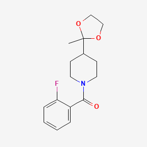 molecular formula C16H20FNO3 B7583041 (2-Fluorophenyl)-[4-(2-methyl-1,3-dioxolan-2-yl)piperidin-1-yl]methanone 