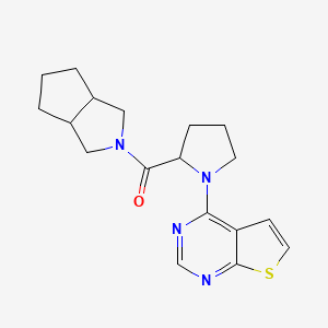 3,3a,4,5,6,6a-hexahydro-1H-cyclopenta[c]pyrrol-2-yl-(1-thieno[2,3-d]pyrimidin-4-ylpyrrolidin-2-yl)methanone