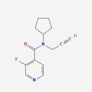 molecular formula C14H15FN2O B7583076 N-cyclopentyl-3-fluoro-N-prop-2-ynylpyridine-4-carboxamide 