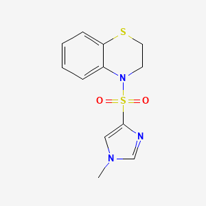 molecular formula C12H13N3O2S2 B7583098 4-(1-Methylimidazol-4-yl)sulfonyl-2,3-dihydro-1,4-benzothiazine 