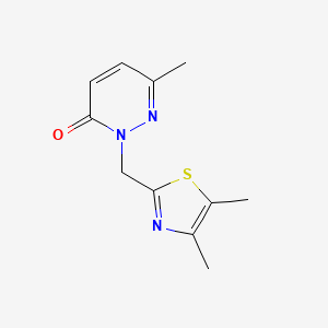 molecular formula C11H13N3OS B7583140 2-[(4,5-Dimethyl-1,3-thiazol-2-yl)methyl]-6-methylpyridazin-3-one 