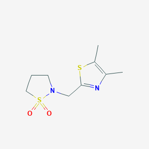 molecular formula C9H14N2O2S2 B7583149 2-[(4,5-Dimethyl-1,3-thiazol-2-yl)methyl]-1,2-thiazolidine 1,1-dioxide 
