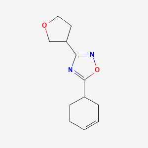 molecular formula C12H16N2O2 B7583152 5-Cyclohex-3-en-1-yl-3-(oxolan-3-yl)-1,2,4-oxadiazole 
