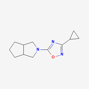 molecular formula C12H17N3O B7583159 5-(3,3a,4,5,6,6a-hexahydro-1H-cyclopenta[c]pyrrol-2-yl)-3-cyclopropyl-1,2,4-oxadiazole 