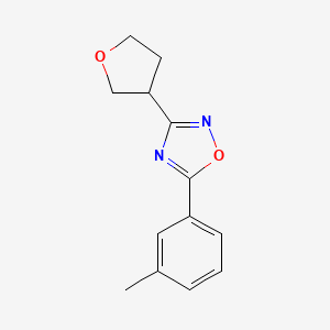 molecular formula C13H14N2O2 B7583166 5-(3-Methylphenyl)-3-(oxolan-3-yl)-1,2,4-oxadiazole 