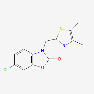 molecular formula C13H11ClN2O2S B7583177 6-Chloro-3-[(4,5-dimethyl-1,3-thiazol-2-yl)methyl]-1,3-benzoxazol-2-one 