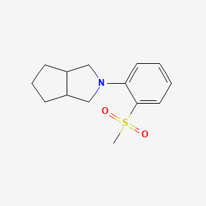 molecular formula C14H19NO2S B7583178 2-(2-methylsulfonylphenyl)-3,3a,4,5,6,6a-hexahydro-1H-cyclopenta[c]pyrrole 
