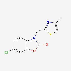 molecular formula C12H9ClN2O2S B7583189 6-Chloro-3-[(4-methyl-1,3-thiazol-2-yl)methyl]-1,3-benzoxazol-2-one 