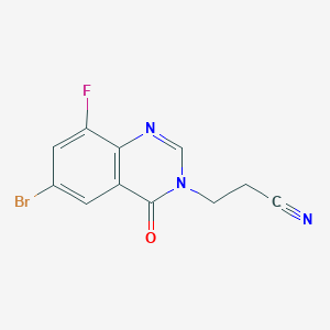 3-(6-Bromo-8-fluoro-4-oxoquinazolin-3-yl)propanenitrile