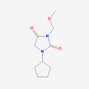 molecular formula C10H16N2O3 B7583234 1-Cyclopentyl-3-(methoxymethyl)imidazolidine-2,4-dione 