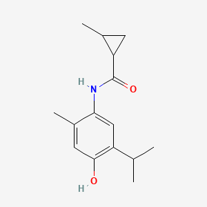 molecular formula C15H21NO2 B7583260 N-(4-hydroxy-2-methyl-5-propan-2-ylphenyl)-2-methylcyclopropane-1-carboxamide 