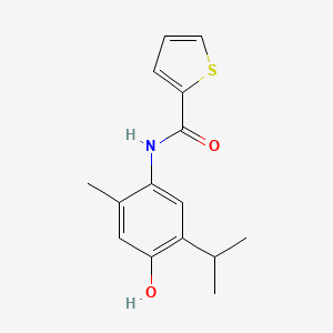 molecular formula C15H17NO2S B7583265 N-(4-hydroxy-2-methyl-5-propan-2-ylphenyl)thiophene-2-carboxamide 