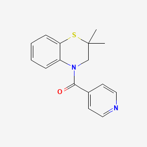 molecular formula C16H16N2OS B7583290 (2,2-dimethyl-3H-1,4-benzothiazin-4-yl)-pyridin-4-ylmethanone 