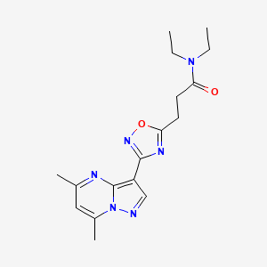 3-[3-(5,7-dimethylpyrazolo[1,5-a]pyrimidin-3-yl)-1,2,4-oxadiazol-5-yl]-N,N-diethylpropanamide