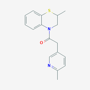 molecular formula C17H18N2OS B7583333 1-(2-Methyl-2,3-dihydro-1,4-benzothiazin-4-yl)-2-(6-methylpyridin-3-yl)ethanone 
