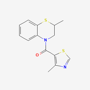 molecular formula C14H14N2OS2 B7583334 (2-Methyl-2,3-dihydro-1,4-benzothiazin-4-yl)-(4-methyl-1,3-thiazol-5-yl)methanone 