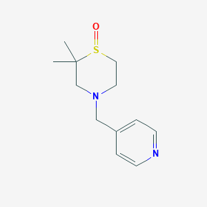 molecular formula C12H18N2OS B7583335 2,2-Dimethyl-4-(pyridin-4-ylmethyl)-1,4-thiazinane 1-oxide 