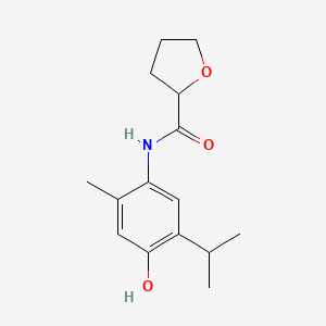 molecular formula C15H21NO3 B7583361 N-(4-hydroxy-2-methyl-5-propan-2-ylphenyl)oxolane-2-carboxamide 