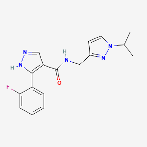 5-(2-fluorophenyl)-N-[(1-propan-2-ylpyrazol-3-yl)methyl]-1H-pyrazole-4-carboxamide