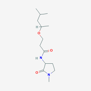 molecular formula C14H26N2O3 B7583398 N-(1-methyl-2-oxopyrrolidin-3-yl)-3-(4-methylpentan-2-yloxy)propanamide 