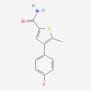 molecular formula C12H10FNOS B7583411 4-(4-Fluorophenyl)-5-methylthiophene-2-carboxamide 