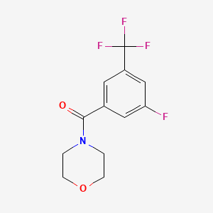 molecular formula C12H11F4NO2 B7583422 [3-Fluoro-5-(trifluoromethyl)phenyl]-morpholin-4-ylmethanone 
