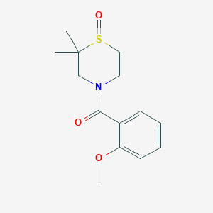 molecular formula C14H19NO3S B7583432 (2,2-Dimethyl-1-oxo-1,4-thiazinan-4-yl)-(2-methoxyphenyl)methanone 