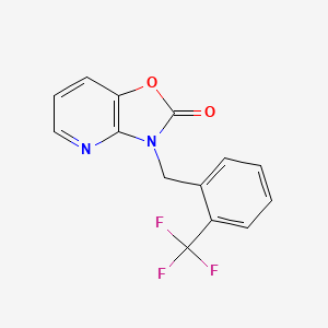 molecular formula C14H9F3N2O2 B7583464 3-[[2-(Trifluoromethyl)phenyl]methyl]-[1,3]oxazolo[4,5-b]pyridin-2-one 