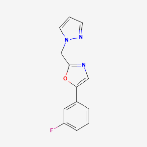 5-(3-Fluorophenyl)-2-(pyrazol-1-ylmethyl)-1,3-oxazole