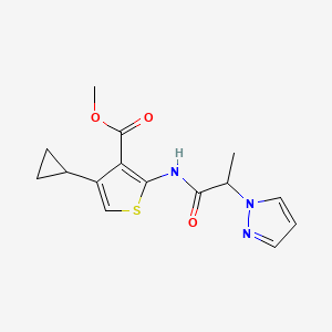 Methyl 4-cyclopropyl-2-(2-pyrazol-1-ylpropanoylamino)thiophene-3-carboxylate