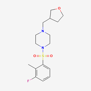 molecular formula C16H23FN2O3S B7583517 1-(3-Fluoro-2-methylphenyl)sulfonyl-4-(oxolan-3-ylmethyl)piperazine 