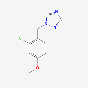 molecular formula C10H10ClN3O B7583544 1-[(2-chloro-4-methoxyphenyl)methyl]-1H-1,2,4-triazole 
