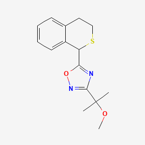 molecular formula C15H18N2O2S B7583545 5-(3,4-dihydro-1H-isothiochromen-1-yl)-3-(2-methoxypropan-2-yl)-1,2,4-oxadiazole 