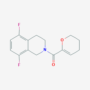 molecular formula C15H15F2NO2 B7583568 (5,8-difluoro-3,4-dihydro-1H-isoquinolin-2-yl)-(3,4-dihydro-2H-pyran-6-yl)methanone 