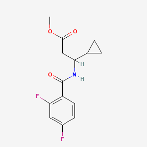 molecular formula C14H15F2NO3 B7583576 Methyl 3-cyclopropyl-3-[(2,4-difluorobenzoyl)amino]propanoate 