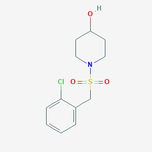 molecular formula C12H16ClNO3S B7583587 1-[(2-Chlorophenyl)methylsulfonyl]piperidin-4-ol 