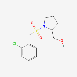 molecular formula C12H16ClNO3S B7583593 [1-[(2-Chlorophenyl)methylsulfonyl]pyrrolidin-2-yl]methanol 