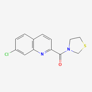 molecular formula C13H11ClN2OS B7583595 (7-Chloroquinolin-2-yl)-(1,3-thiazolidin-3-yl)methanone 