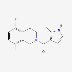 molecular formula C15H14F2N2O B7583597 (5,8-difluoro-3,4-dihydro-1H-isoquinolin-2-yl)-(2-methyl-1H-pyrrol-3-yl)methanone 