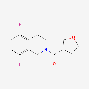 molecular formula C14H15F2NO2 B7583621 (5,8-difluoro-3,4-dihydro-1H-isoquinolin-2-yl)-(oxolan-3-yl)methanone 