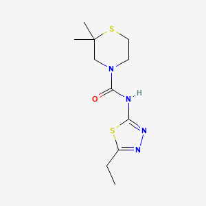 molecular formula C11H18N4OS2 B7583630 N-(5-ethyl-1,3,4-thiadiazol-2-yl)-2,2-dimethylthiomorpholine-4-carboxamide 