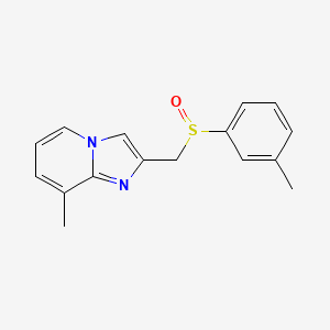 molecular formula C16H16N2OS B7583638 8-Methyl-2-[(3-methylphenyl)sulfinylmethyl]imidazo[1,2-a]pyridine 