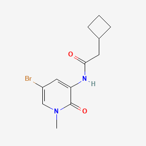 molecular formula C12H15BrN2O2 B7583647 N-(5-bromo-1-methyl-2-oxopyridin-3-yl)-2-cyclobutylacetamide 