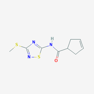 molecular formula C9H11N3OS2 B7583667 N-(3-methylsulfanyl-1,2,4-thiadiazol-5-yl)cyclopent-3-ene-1-carboxamide 