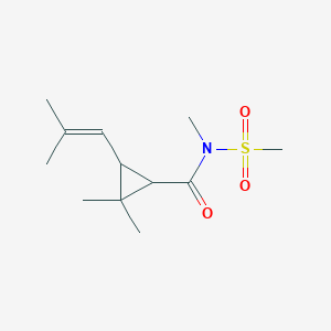 molecular formula C12H21NO3S B7583672 N,2,2-trimethyl-3-(2-methylprop-1-enyl)-N-methylsulfonylcyclopropane-1-carboxamide 