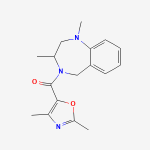 molecular formula C17H21N3O2 B7583684 (1,3-dimethyl-3,5-dihydro-2H-1,4-benzodiazepin-4-yl)-(2,4-dimethyl-1,3-oxazol-5-yl)methanone 